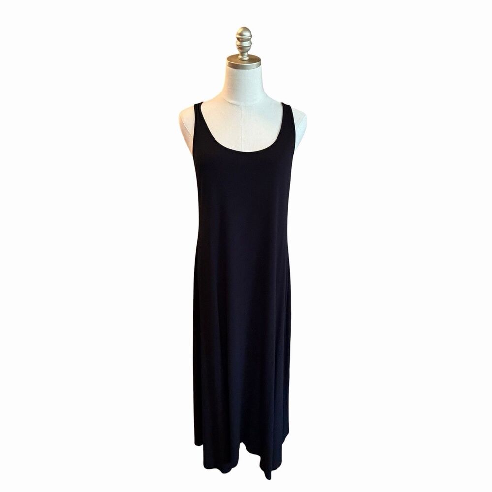 Eileen Fisher Womens Black Stretch Tank Maxi Dress Size M Capsule Quiet Luxury
